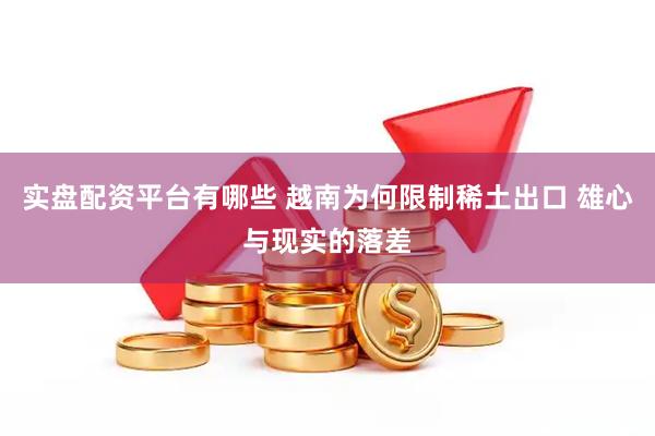 实盘配资平台有哪些 越南为何限制稀土出口 雄心与现实的落差