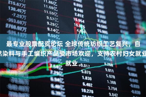 最专业股票配资论坛 全球传统纺织工艺复兴，自然染料与手工编织产品受市场欢迎，支持农村妇女就业。